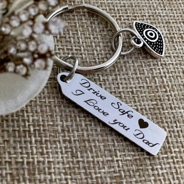 Drive Safe  ™¥ I Love you Dad Custom Keychain | Bellaire Wholesale