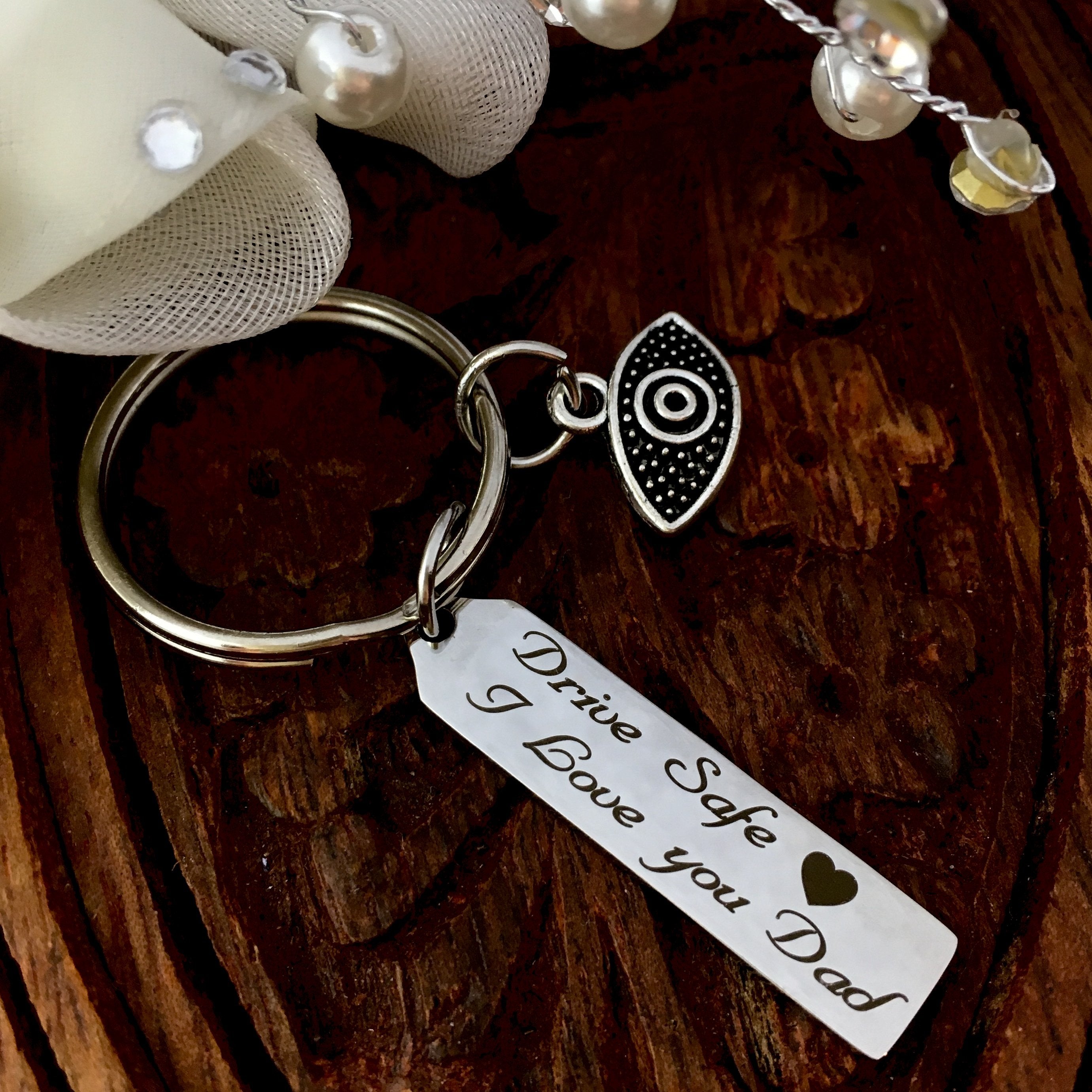 Drive Safe  ™¥ I Love you Dad Custom Keychain | Bellaire Wholesale