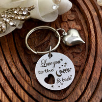 Love you to the moon & back Keychain | Bellaire Wholesale