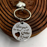 Love you to the moon & back Keychain | Bellaire Wholesale