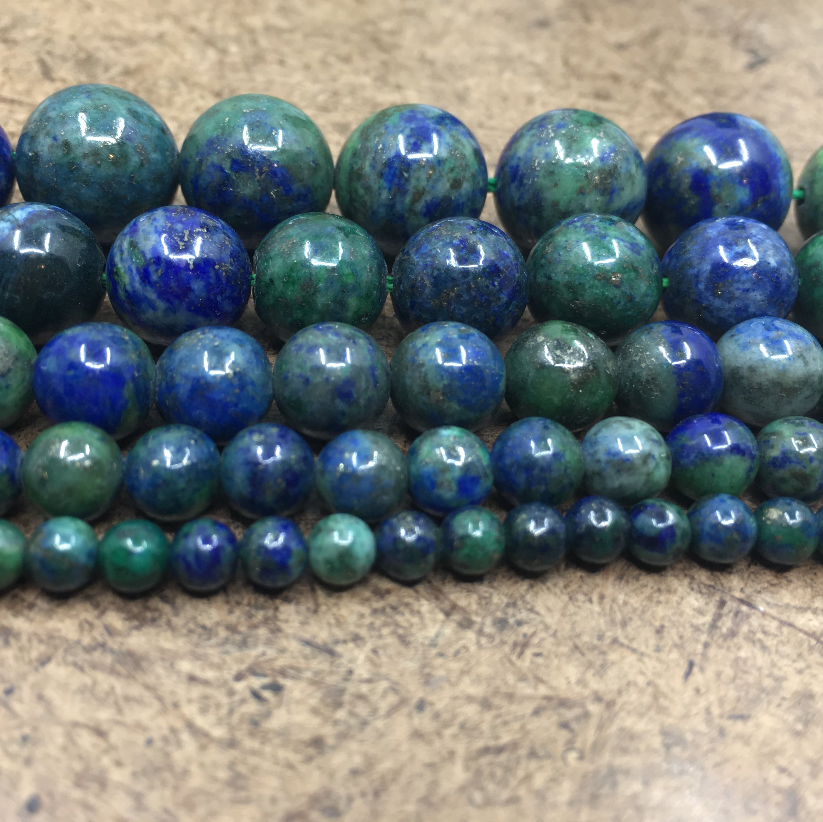 8mm Chrysocolla Beads, Lapis Beads | Bellaire Wholesale