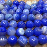 10mm Blue & White Agate Bead | Bellaire Wholesale