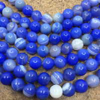 10mm Blue & White Agate Bead | Bellaire Wholesale