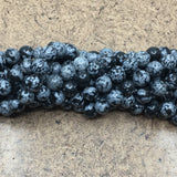 8mm Black & Grey Snowflake Obsidian Bead | Bellaire Wholesale