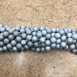 6mm Light Grey Silver Druzy Beads | Bellaire Wholesale