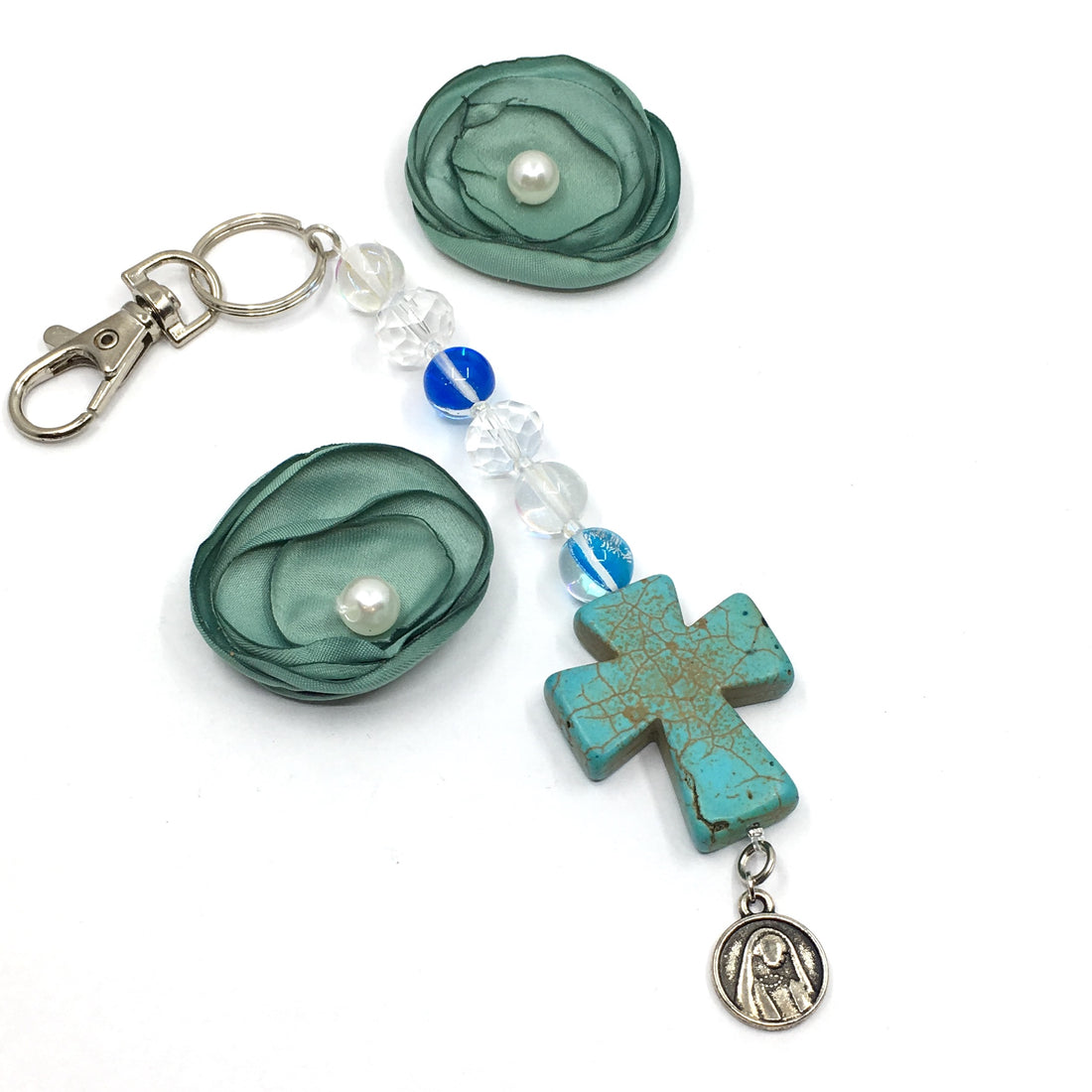 Blue Howlite Keychain with Charm | Bellaire Wholesale