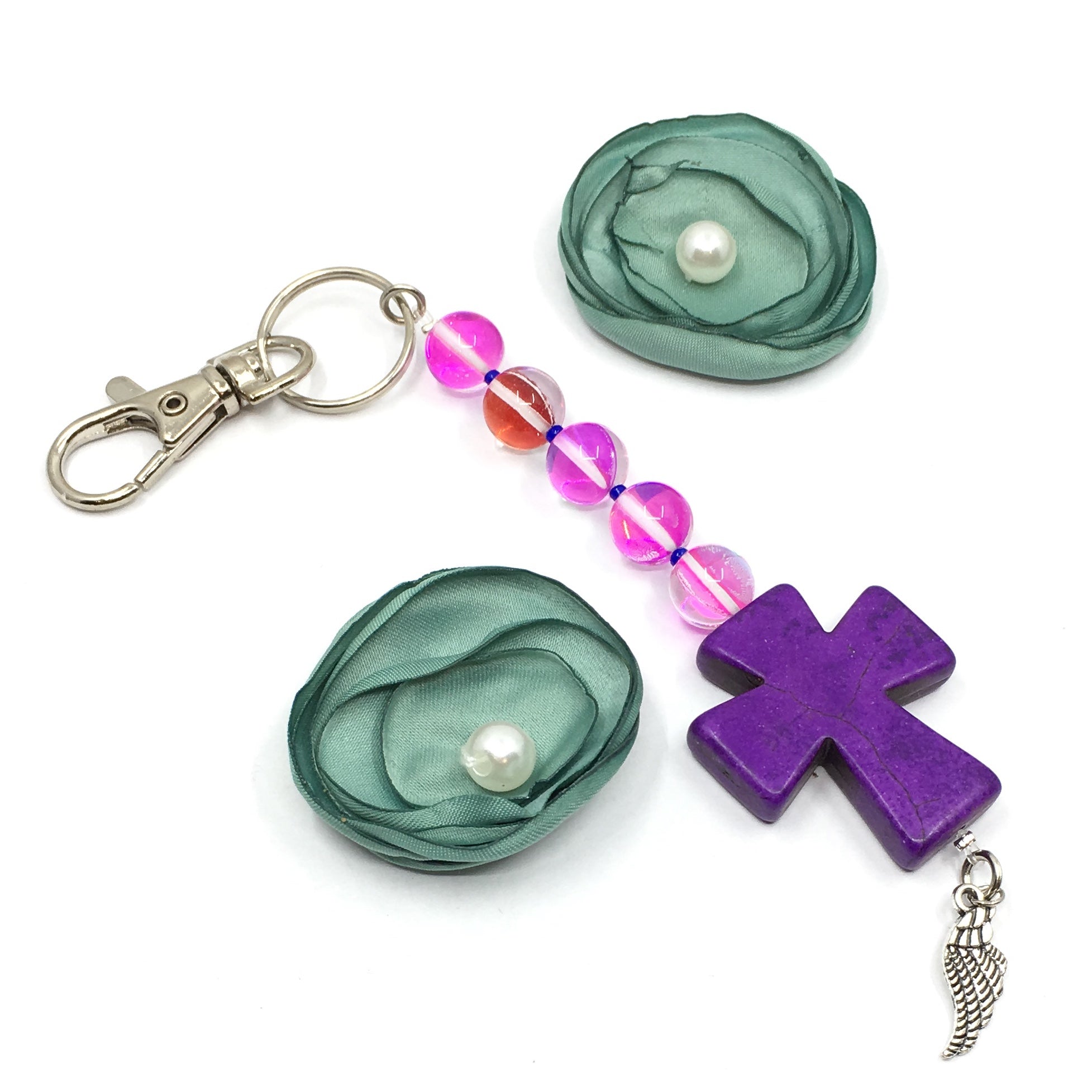 Purple Howlite Keychain with Charm | Bellaire Wholesale