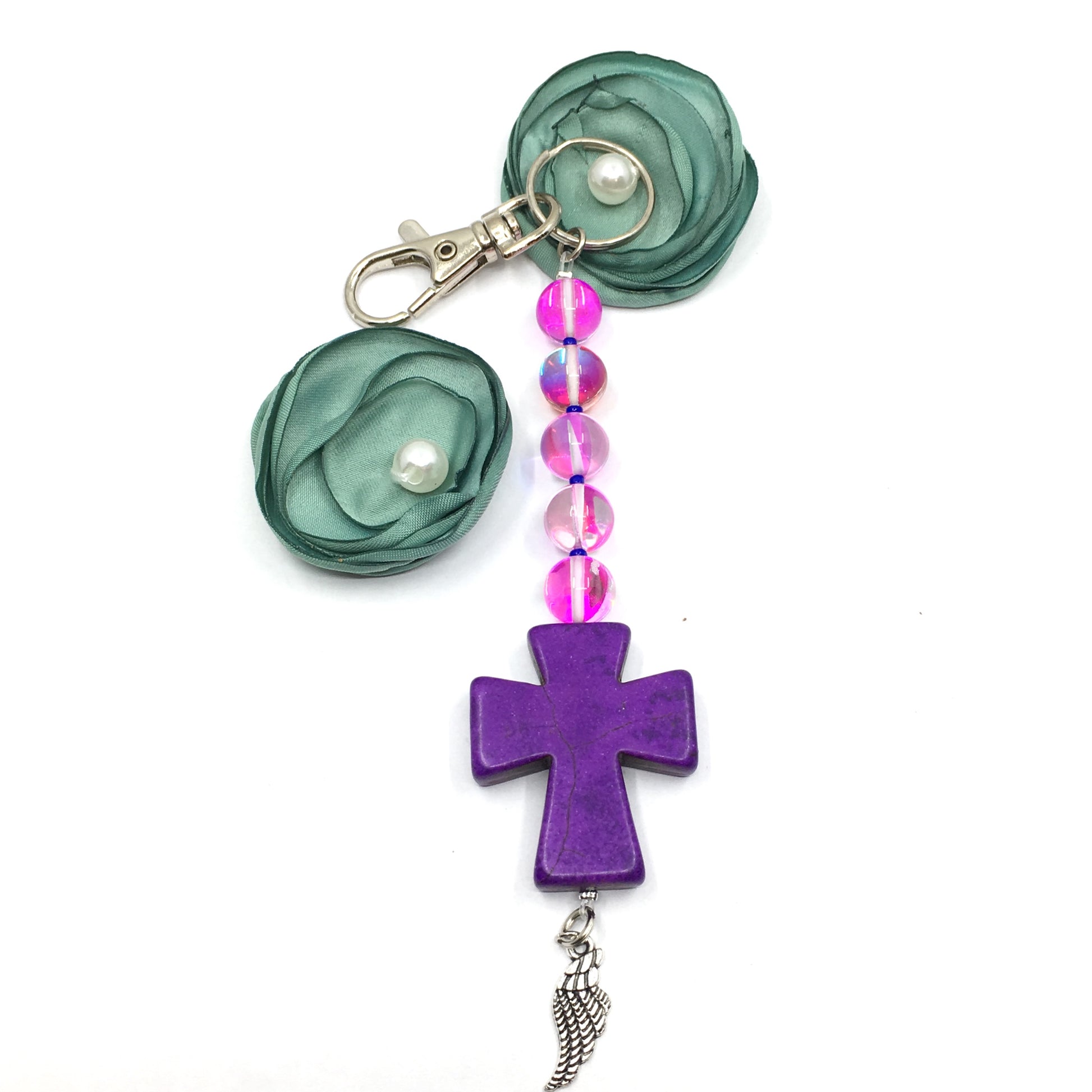 Purple Howlite Keychain with Charm | Bellaire Wholesale