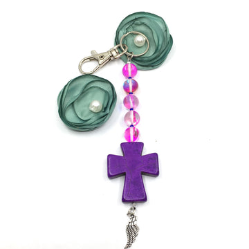 Purple Howlite Keychain with Charm | Bellaire Wholesale