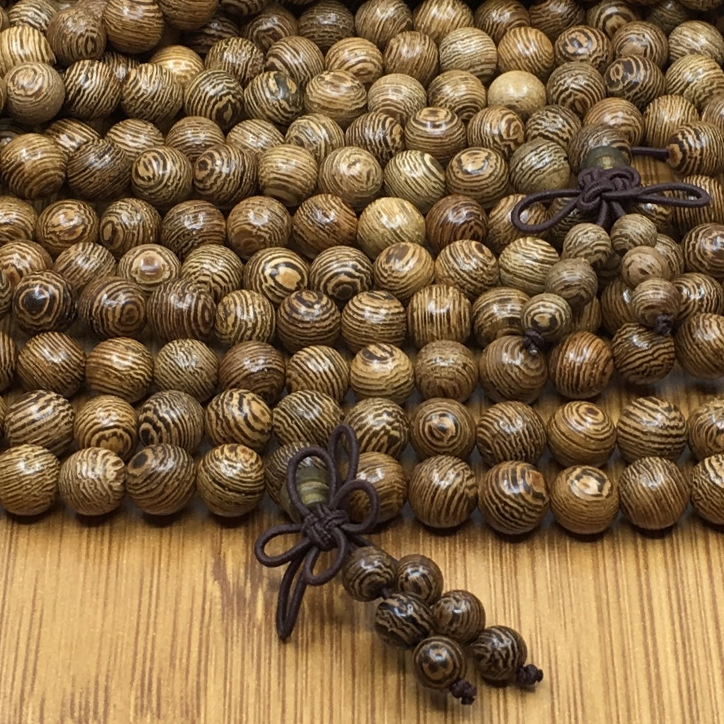 8mm Wenge Wood Bead with Guru Bead | Bellaire Wholesale