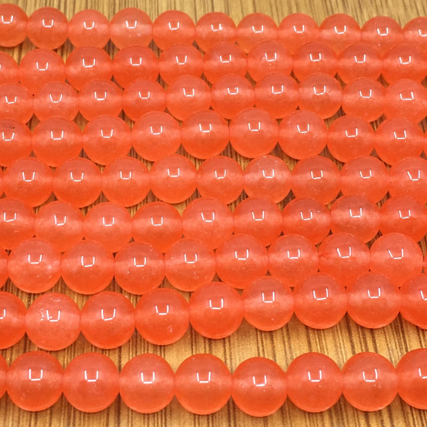 8mm Peach Jade Bead | Bellaire Wholesale