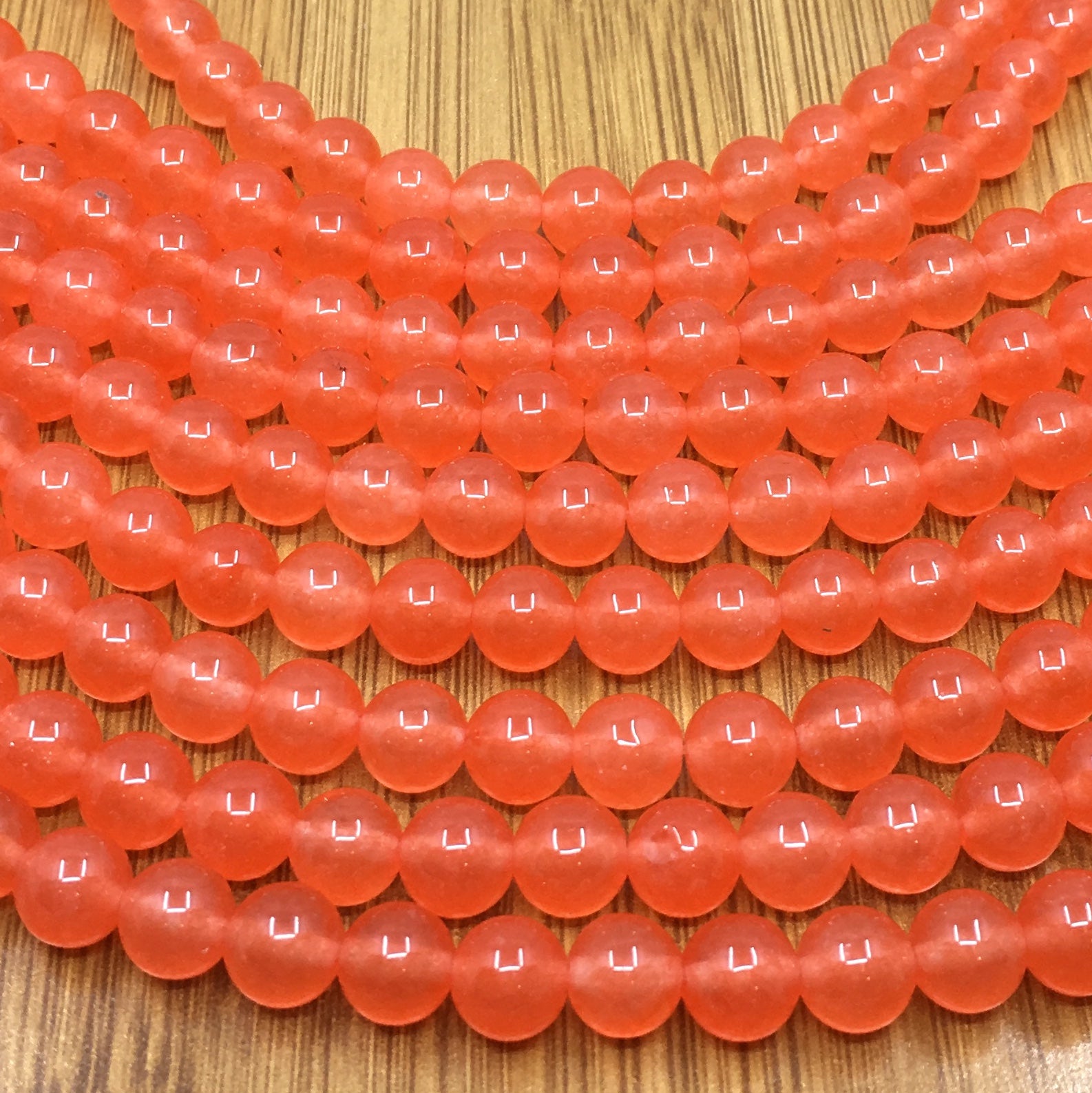 10mm Peach Jade Bead | Bellaire Wholesale
