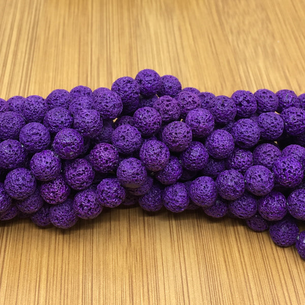 8mm Purple Lava Bead | Bellaire Wholesale