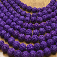 12mm Purple Lava Bead | Bellaire Wholesale