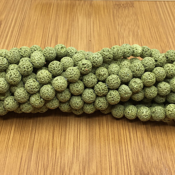 6mm Olive Green Lava Bead | Bellaire Wholesale