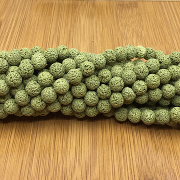 10mm Olive Green Lava Bead | Bellaire Wholesale