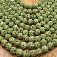 12mm Olive Green Lava Bead | Bellaire Wholesale