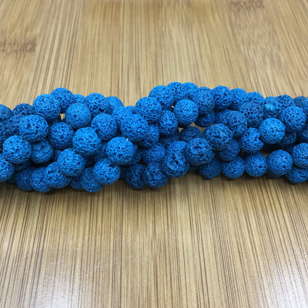 8mm Teal Blue Lava Bead | Bellaire Wholesale