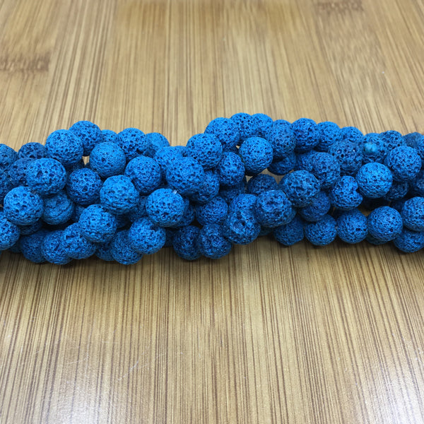 6mm Teal Blue Lava Bead | Bellaire Wholesale