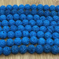 8mm Teal Blue Lava Bead | Bellaire Wholesale