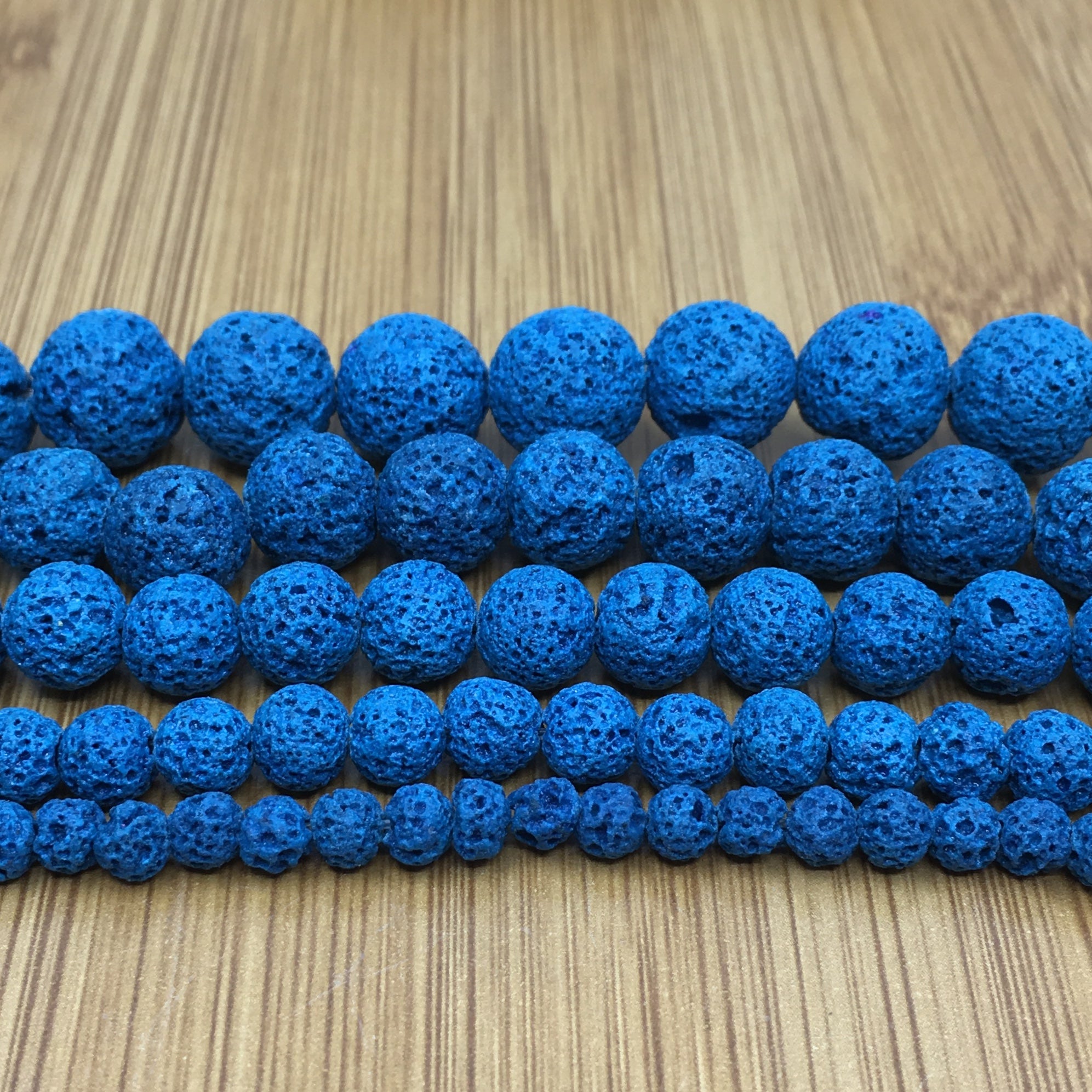 8mm Teal Blue Lava Bead | Bellaire Wholesale