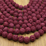 8mm Burgundy Lava Bead | Bellaire Wholesale