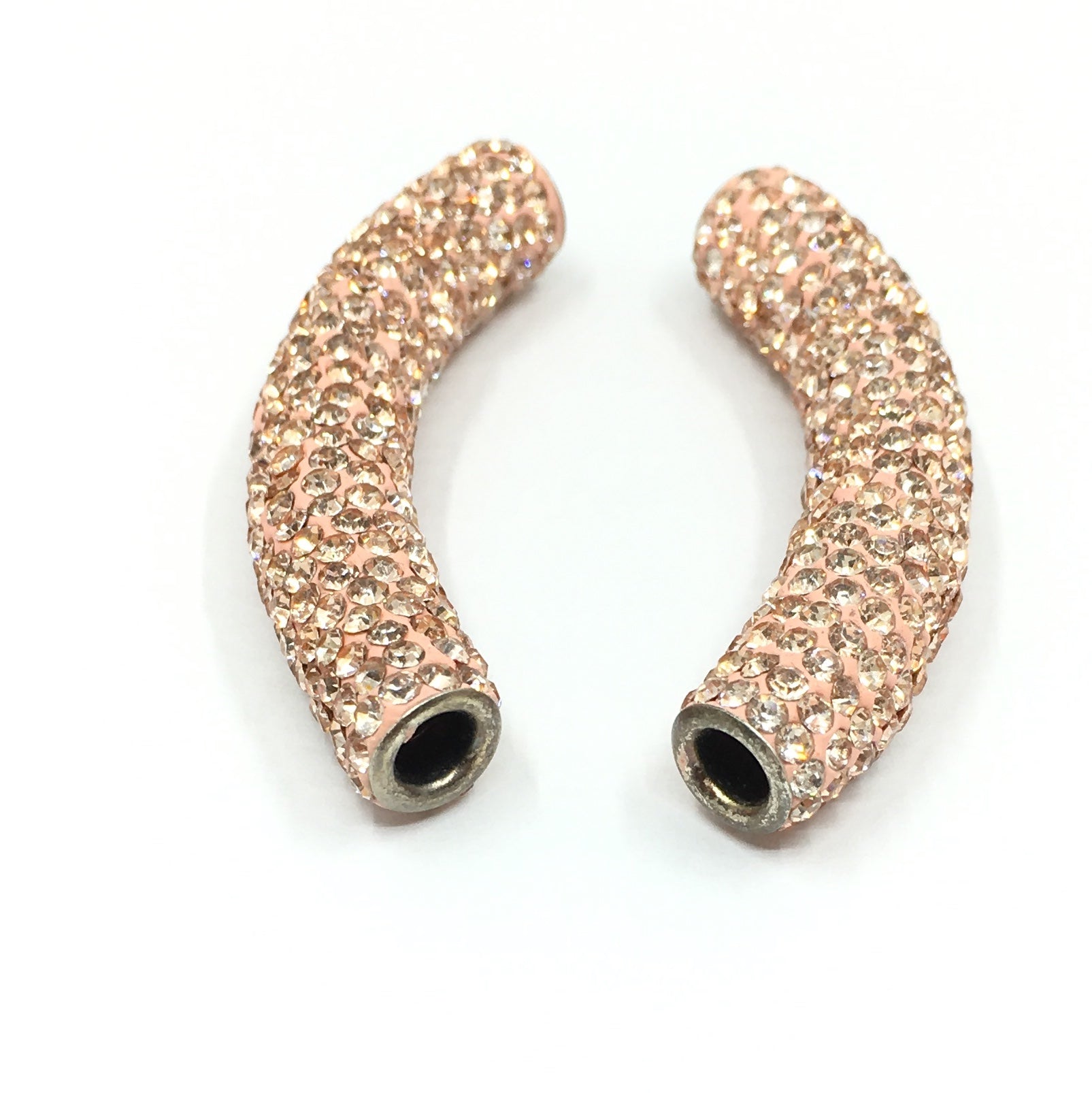 Rose Gold Shamballa Tube Bead | Bellaire Wholesale
