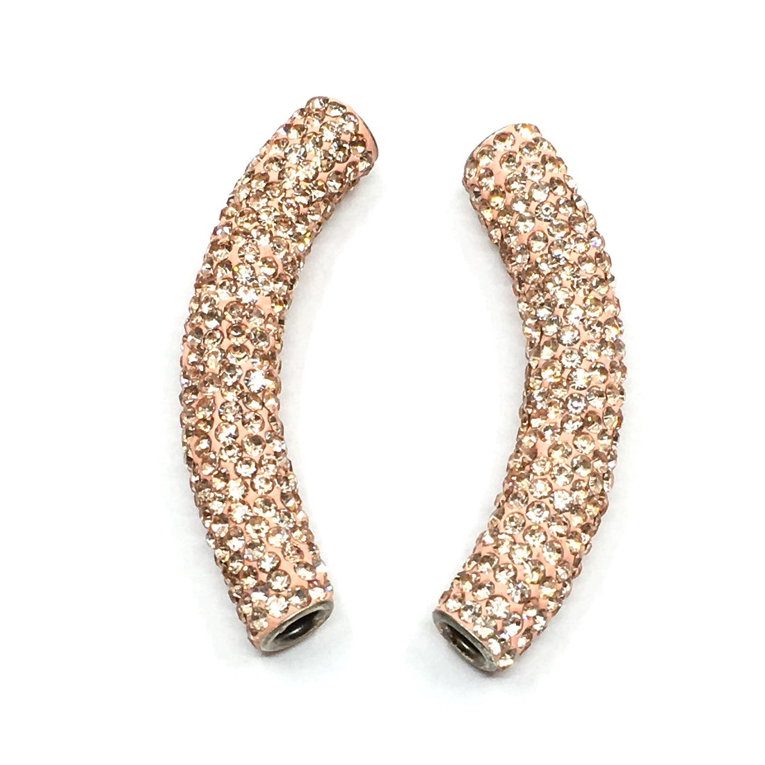 Rose Gold Shamballa Tube Bead | Bellaire Wholesale