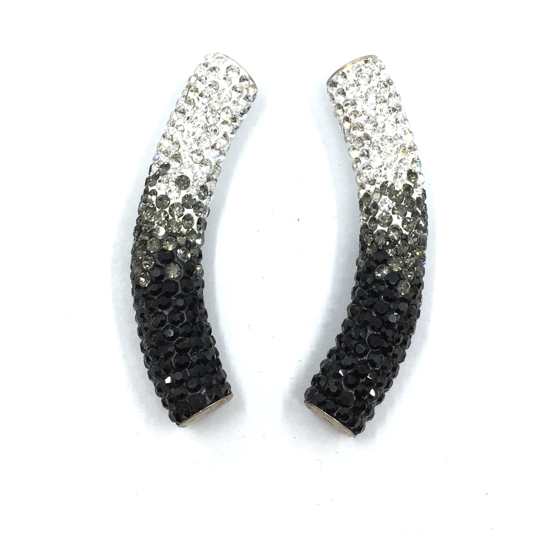 White & Black Shamballa Tube Beads | Bellaire Wholesale