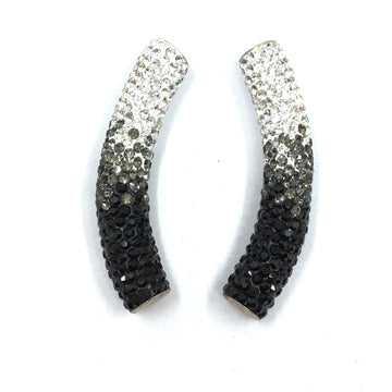 White & Black Shamballa Tube Beads | Bellaire Wholesale