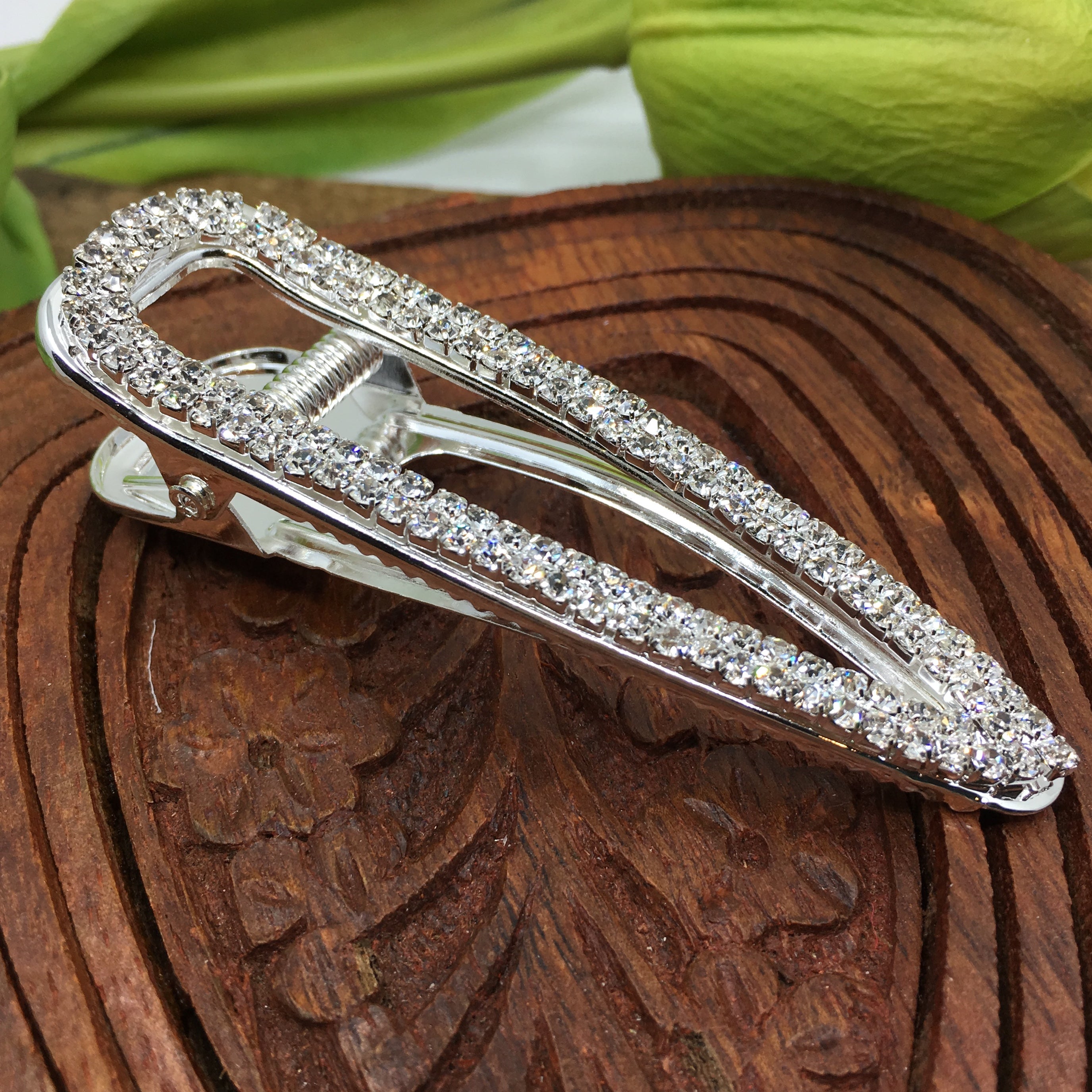 Silver Crystal Rhinestone Hair Clips | Bellaire Wholesale