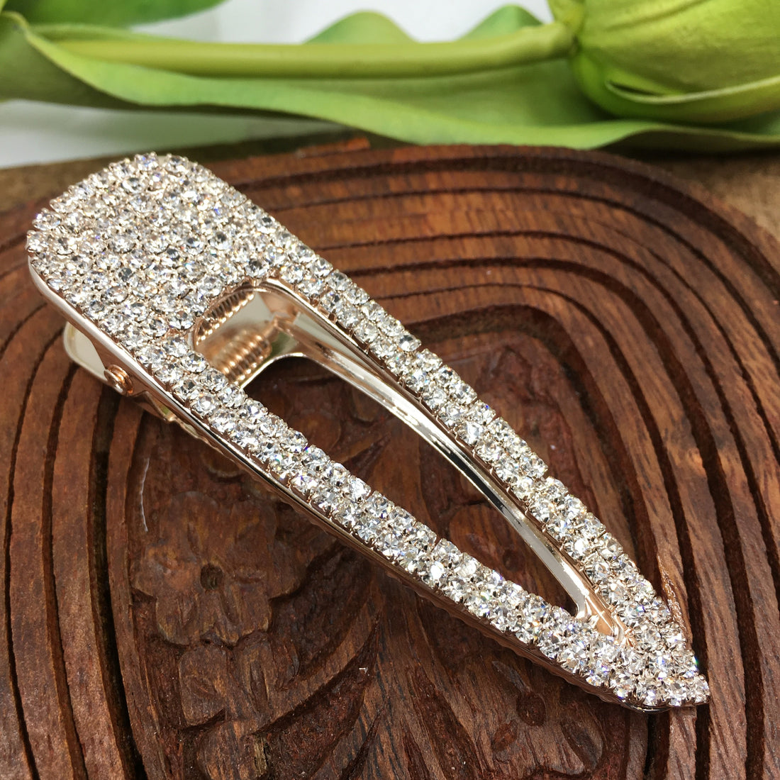 Rose Gold Crystal Rhinestone Hair Clips | Bellaire Wholesale