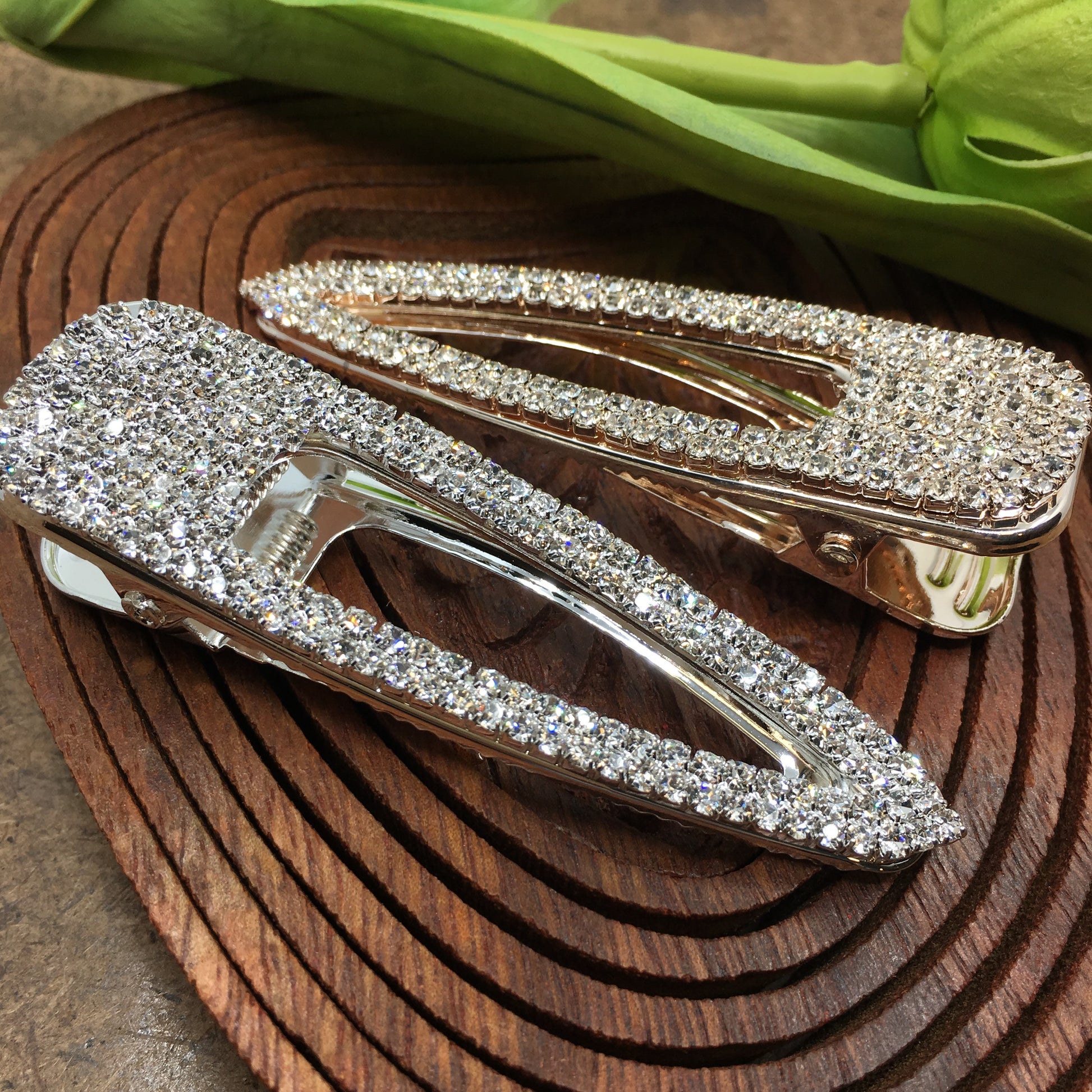 Silver Crystal Rhinestone Hair Clips | Bellaire Wholesale