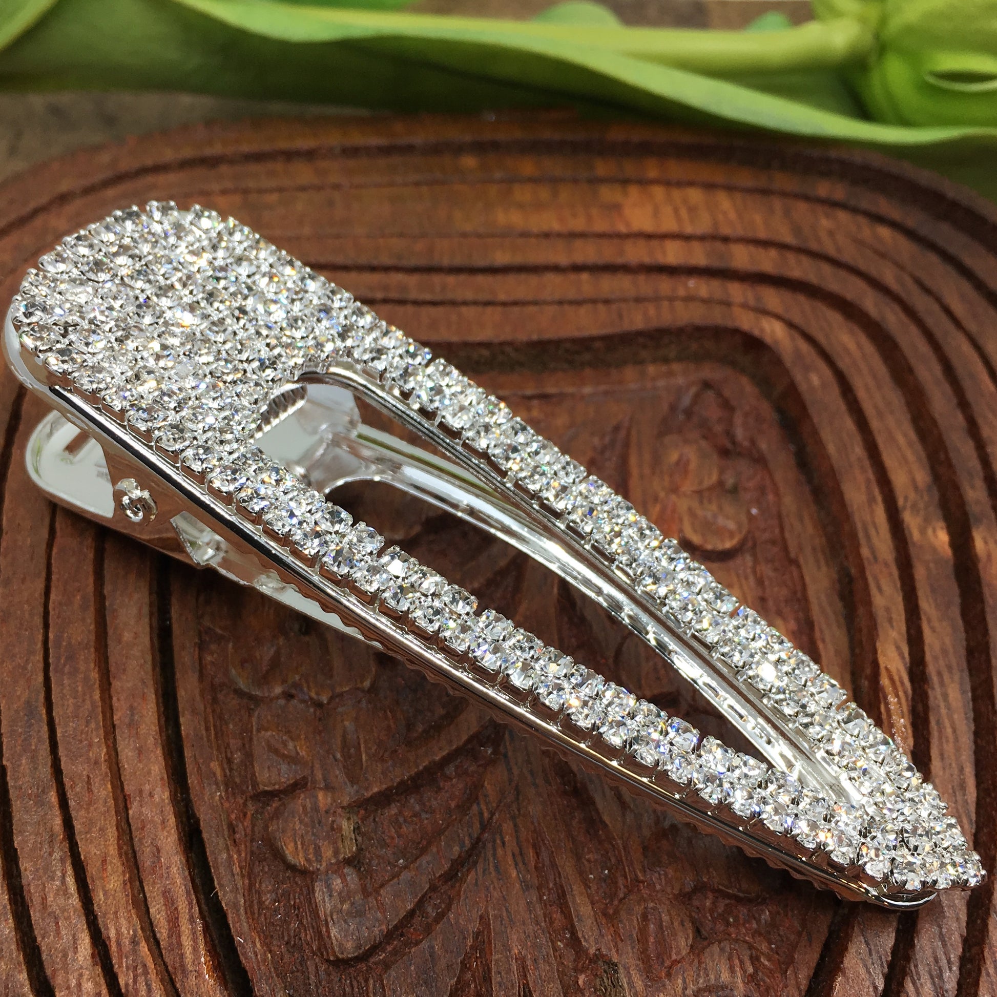 Silver Crystal Rhinestone Hair Clips | Bellaire Wholesale