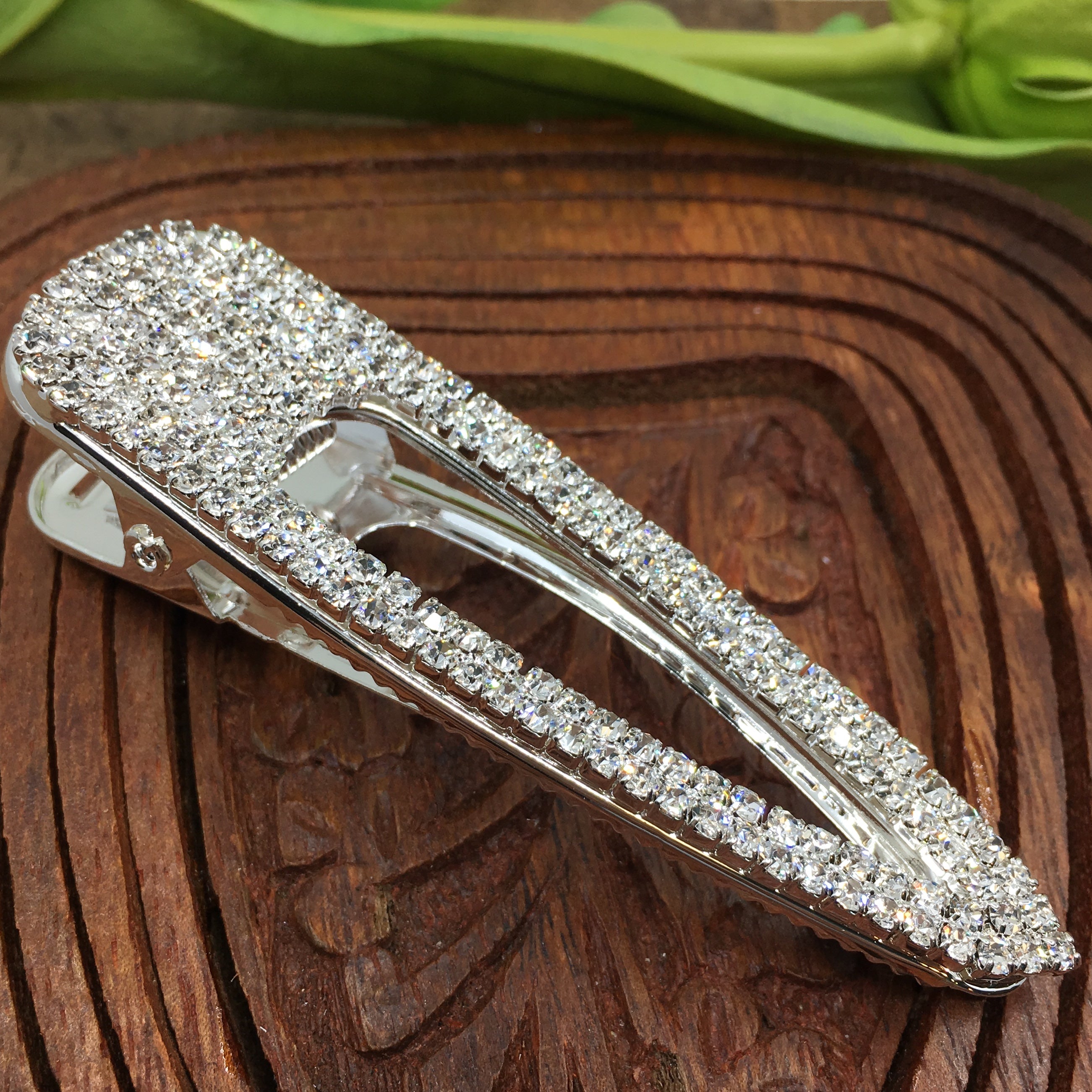 Silver Crystal Rhinestone Hair Clips | Bellaire Wholesale