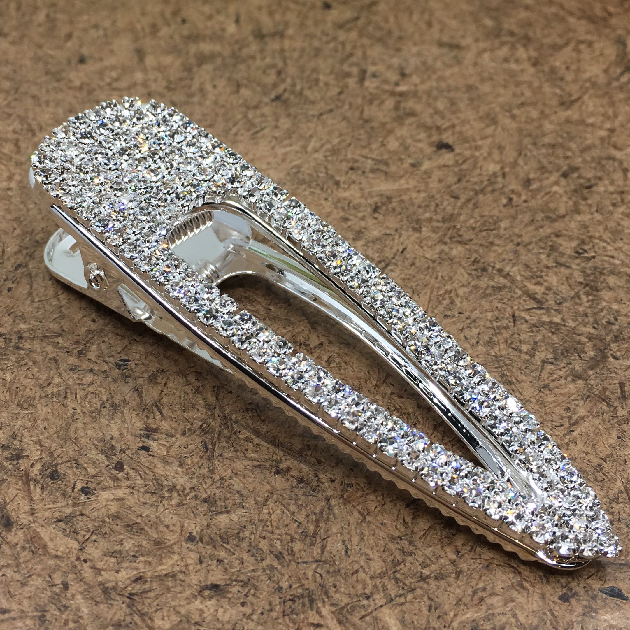 Silver Crystal Rhinestone Hair Clips | Bellaire Wholesale