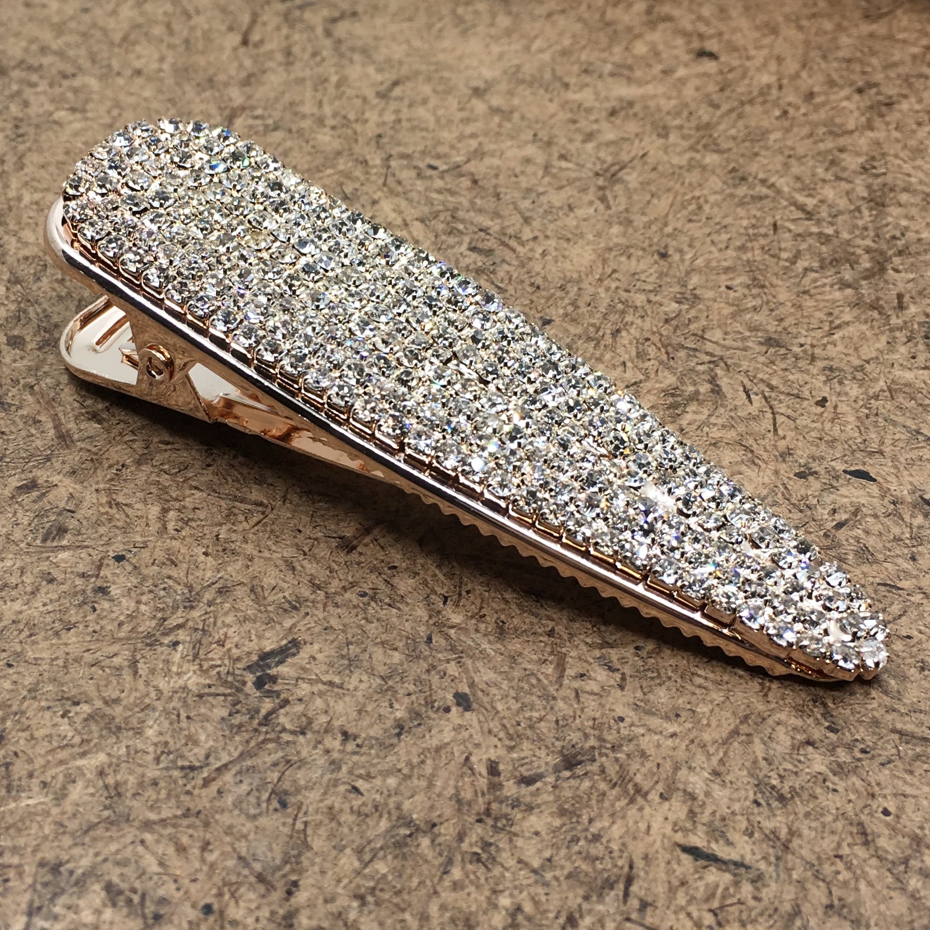 Rose Gold Crystal Rhinestone Stud Hair Clips | Bellaire Wholesale