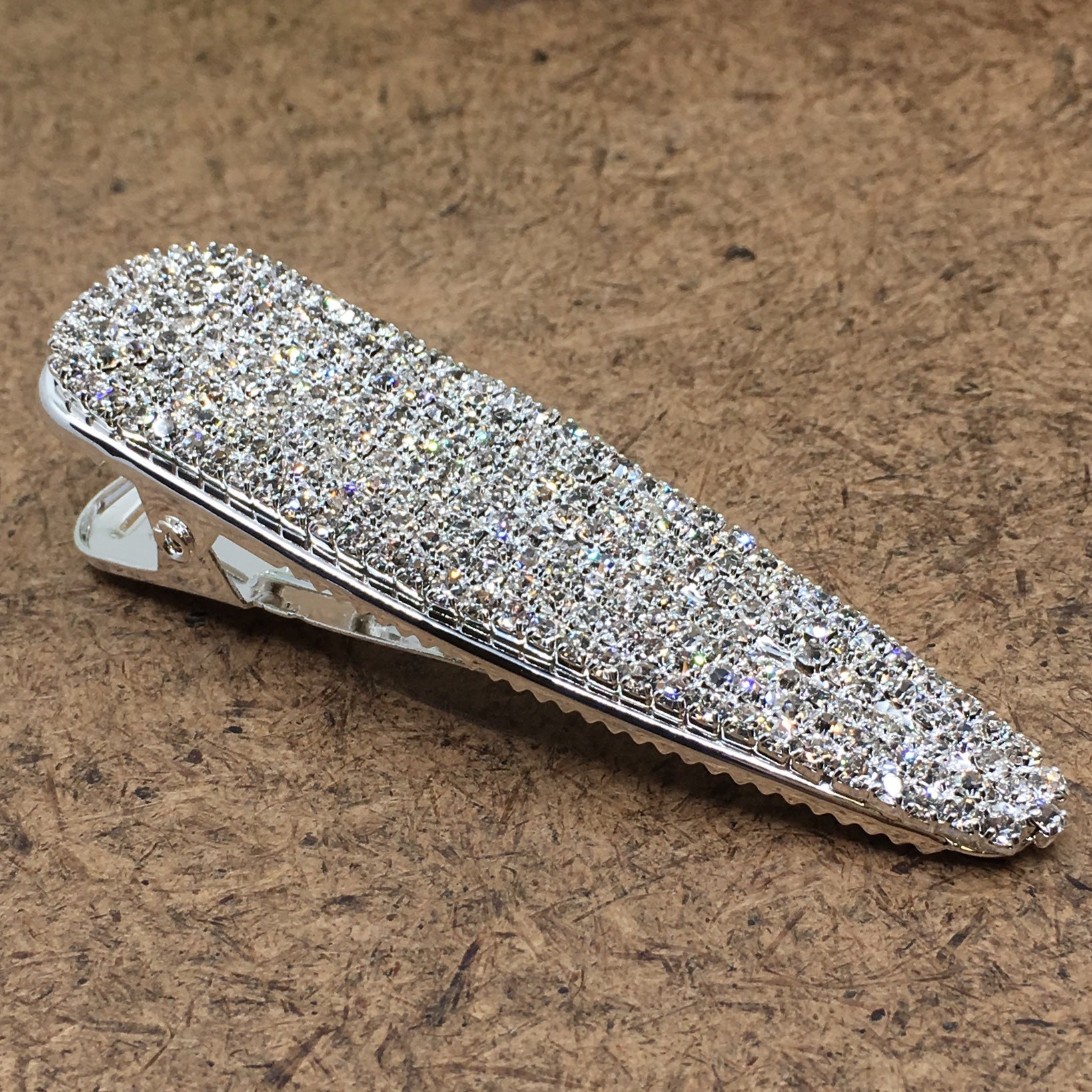 Silver Crystal Rhinestone Stud Hair Clips | Bellaire Wholesale