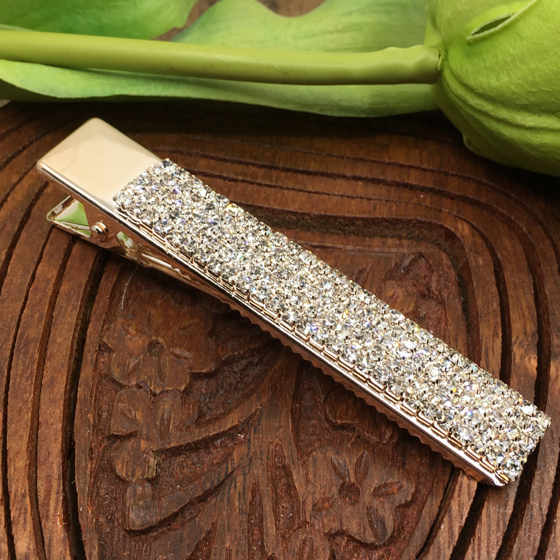 Rose Gold Crystal Rhinestone Stud Hair Clips | Bellaire Wholesale