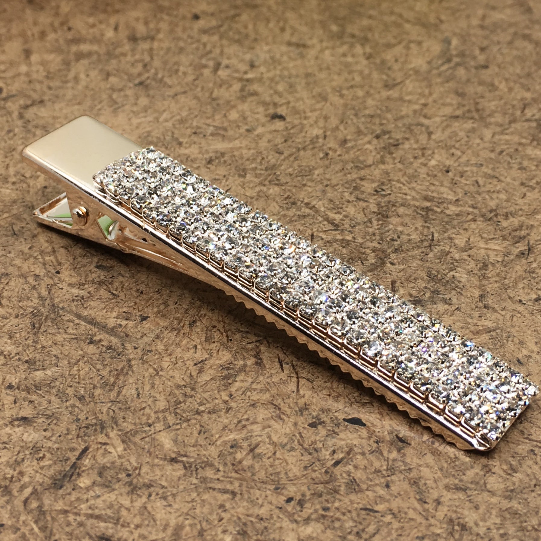 Rose Gold Crystal Rhinestone Stud Hair Clips | Bellaire Wholesale