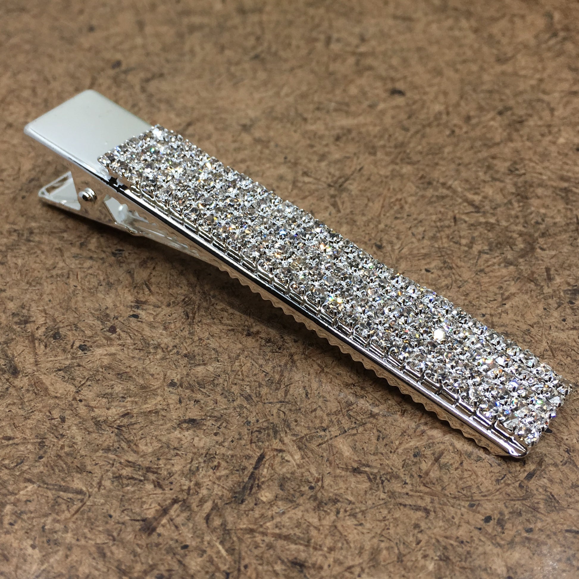 Silver Crystal Rhinestone Stud Hair Clips | Bellaire Wholesale