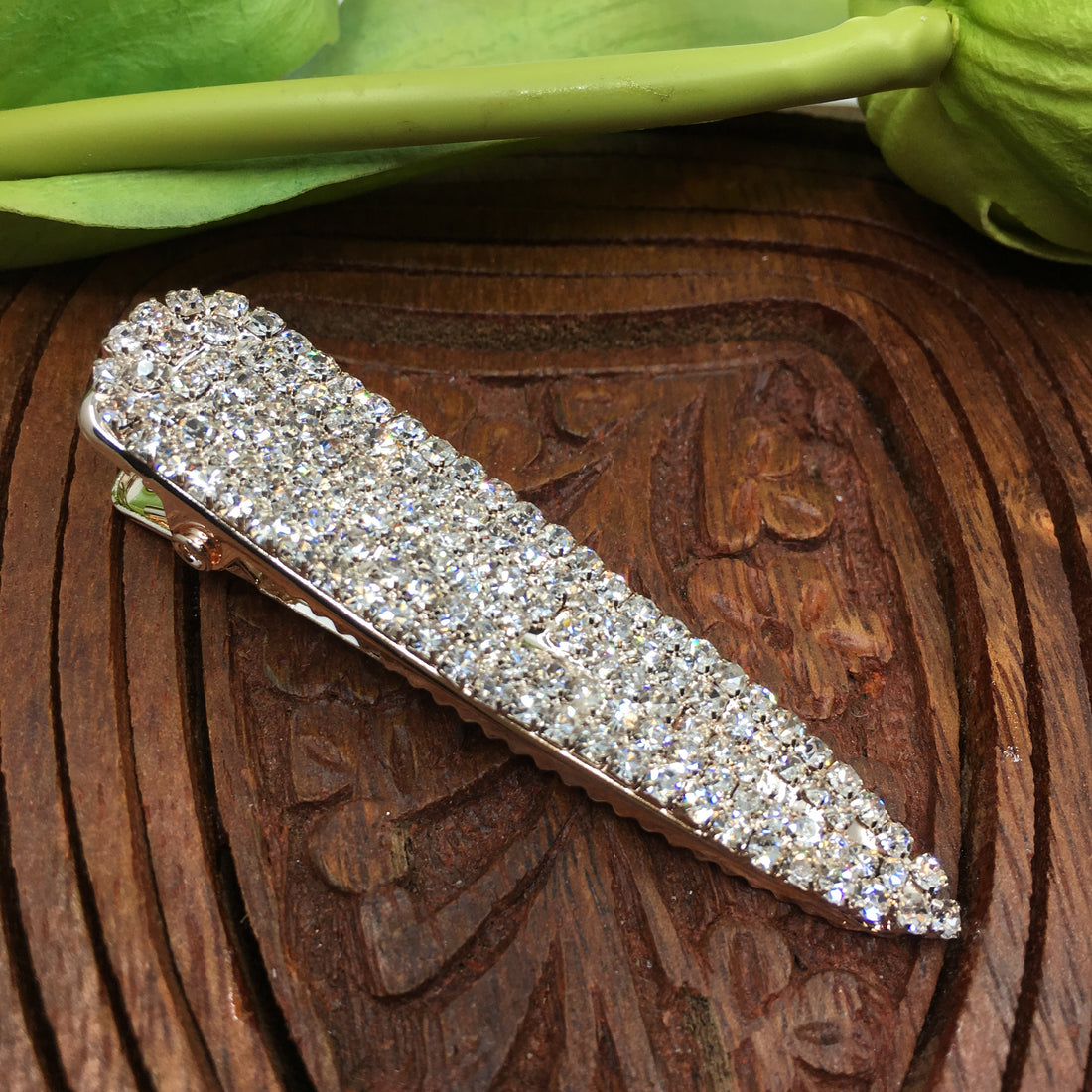 Rose Gold Crystal Rhinestone Stud Hair Clips | Bellaire Wholesale