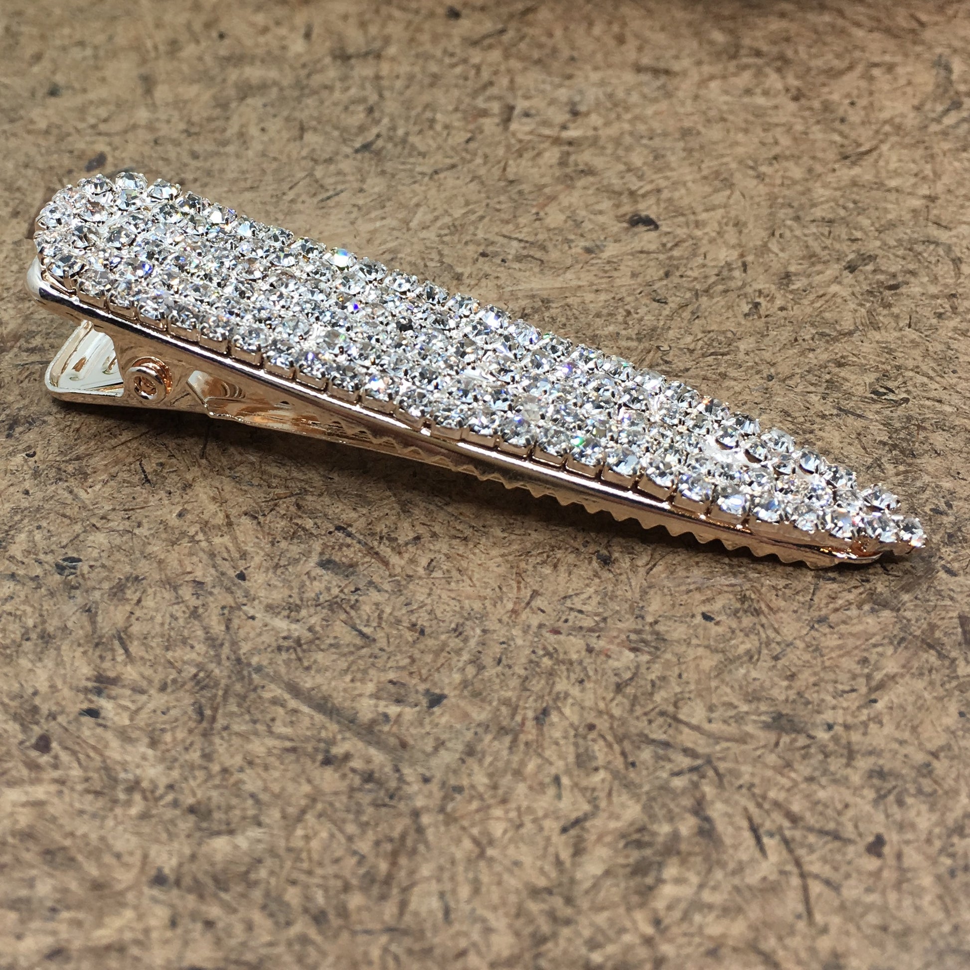 Rose Gold Crystal Rhinestone Stud Hair Clips | Bellaire Wholesale