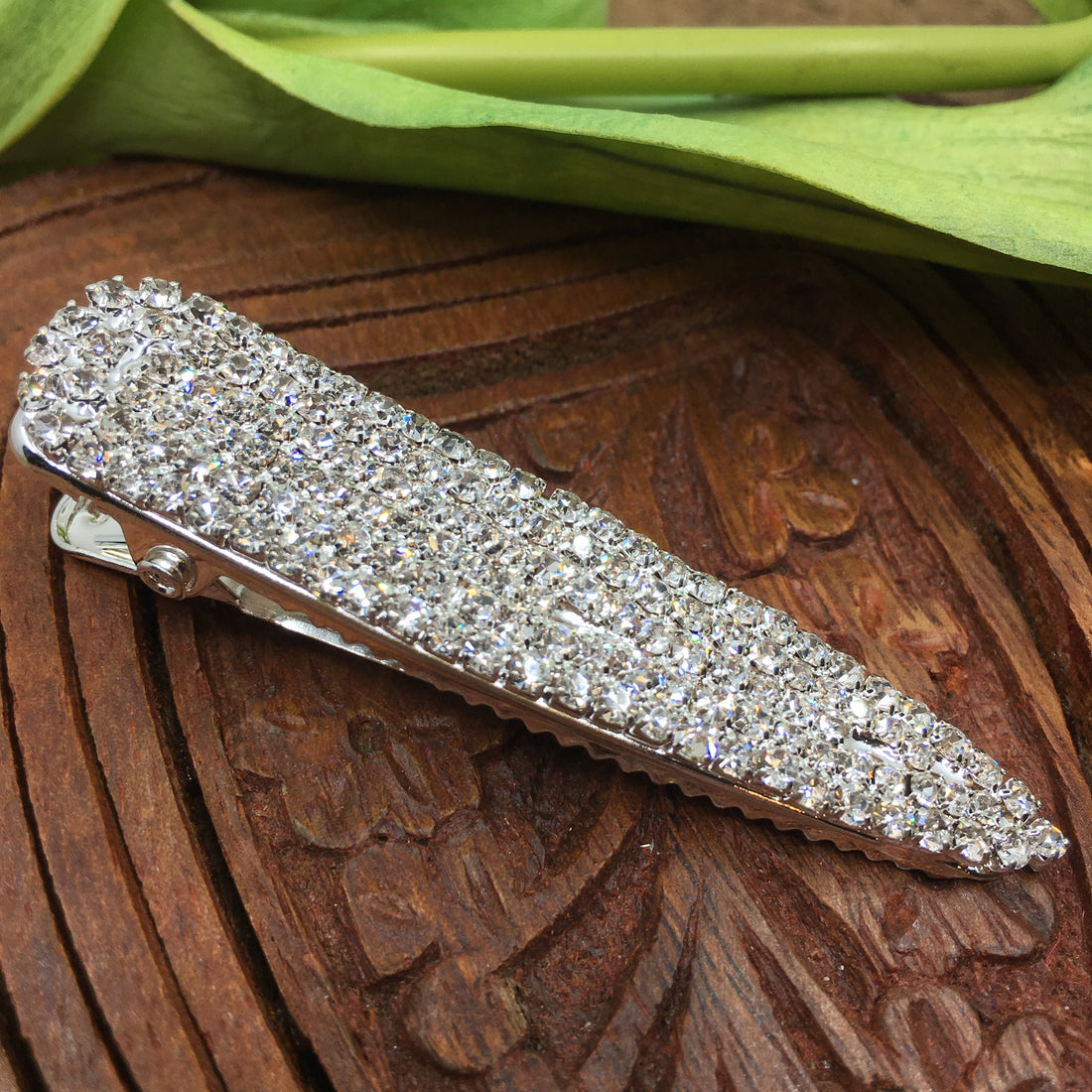 Silver Crystal Rhinestone Stud Hair Clips | Bellaire Wholesale