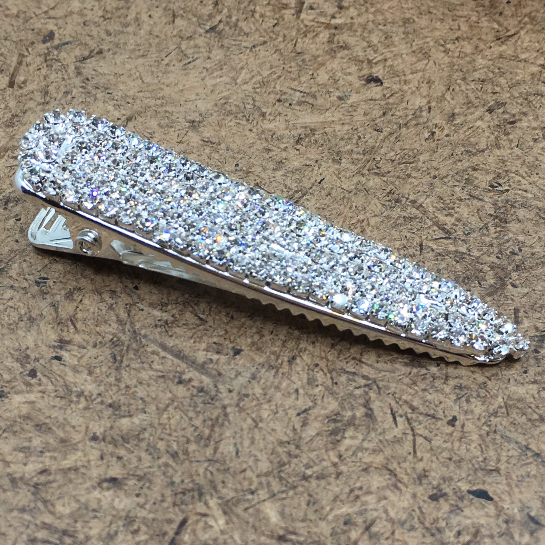 Silver Crystal Rhinestone Stud Hair Clips | Bellaire Wholesale