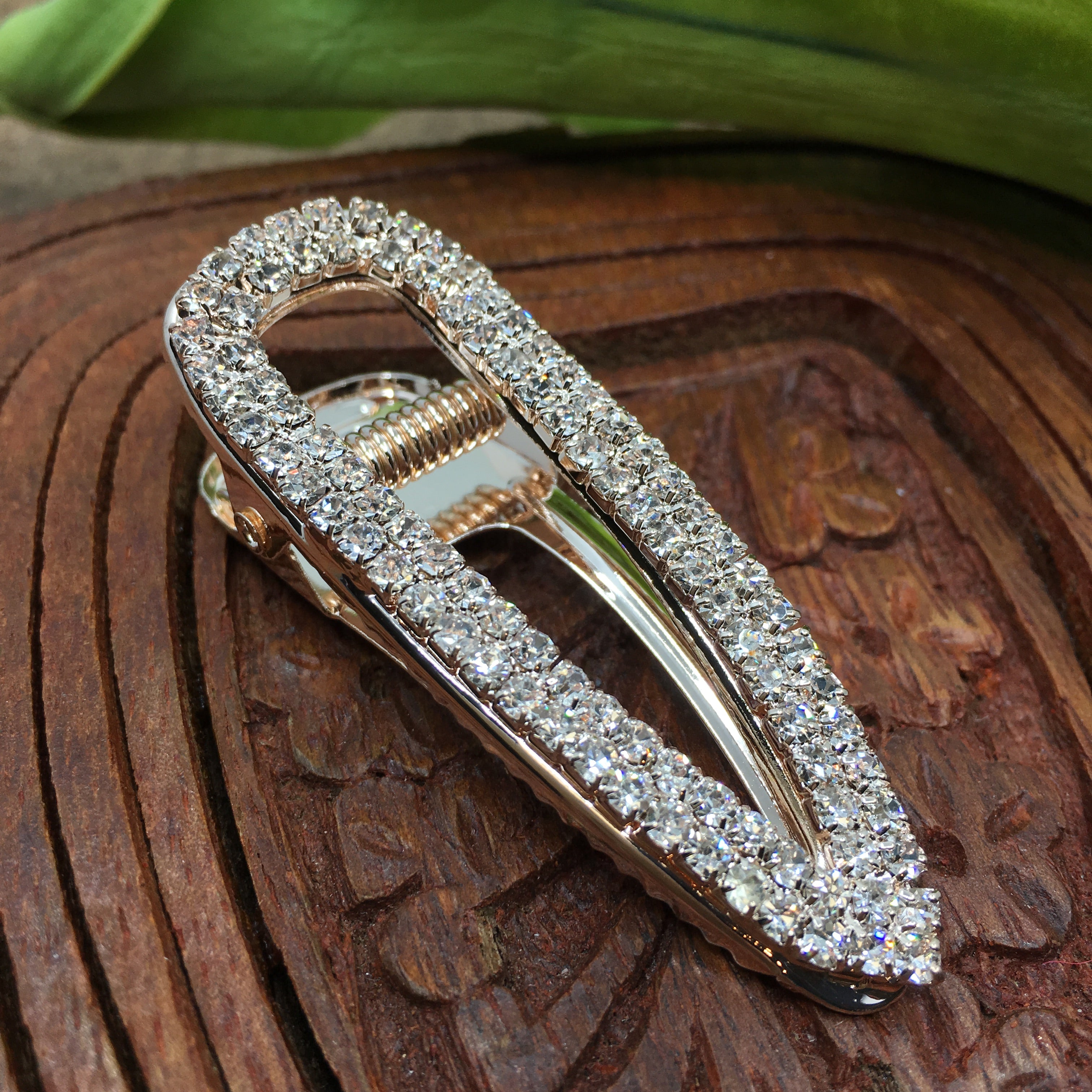 Rose Gold Crystal Rhinestone Stud Hair Clips | Bellaire Wholesale