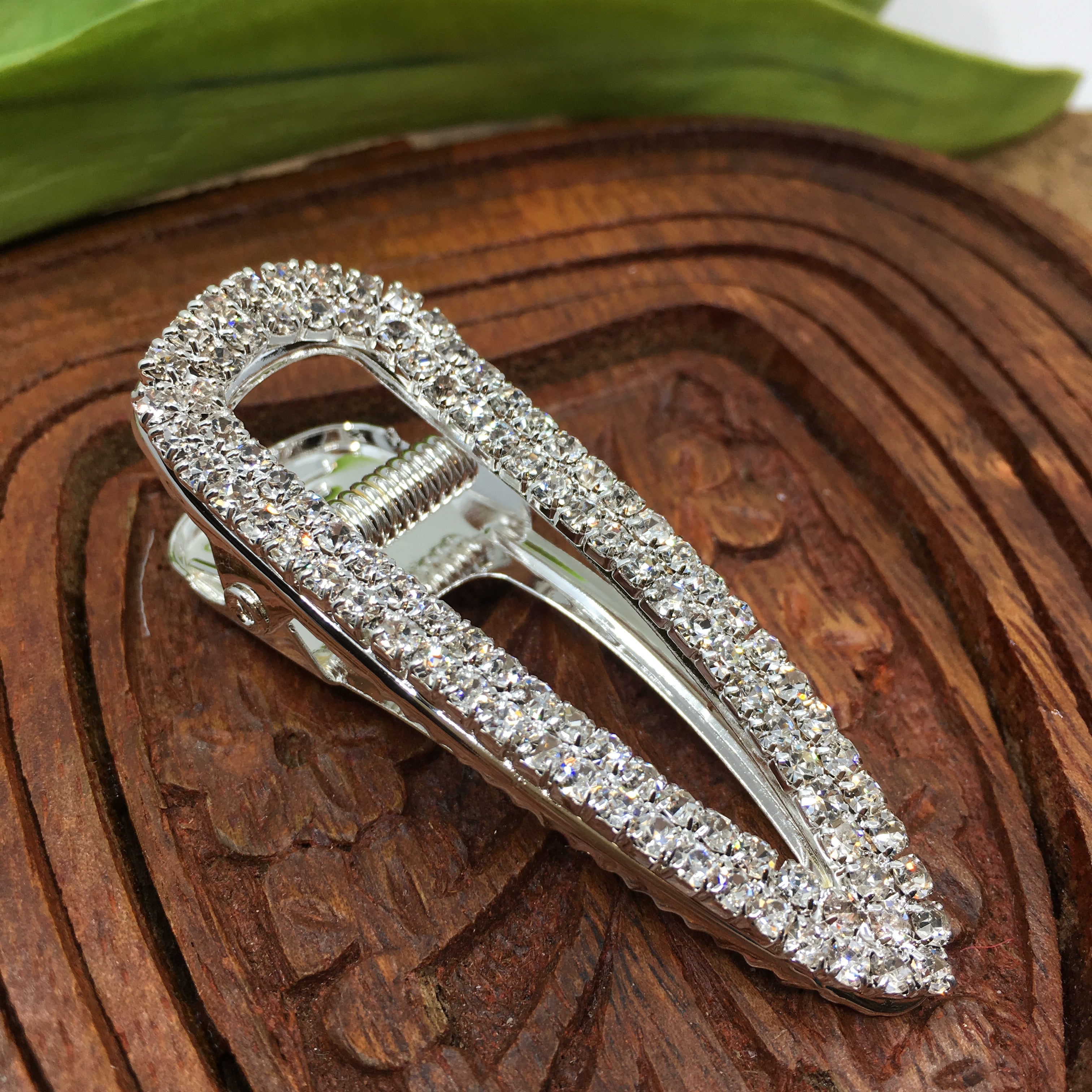 Silver Crystal Rhinestone Stud Hair Clips | Bellaire Wholesale