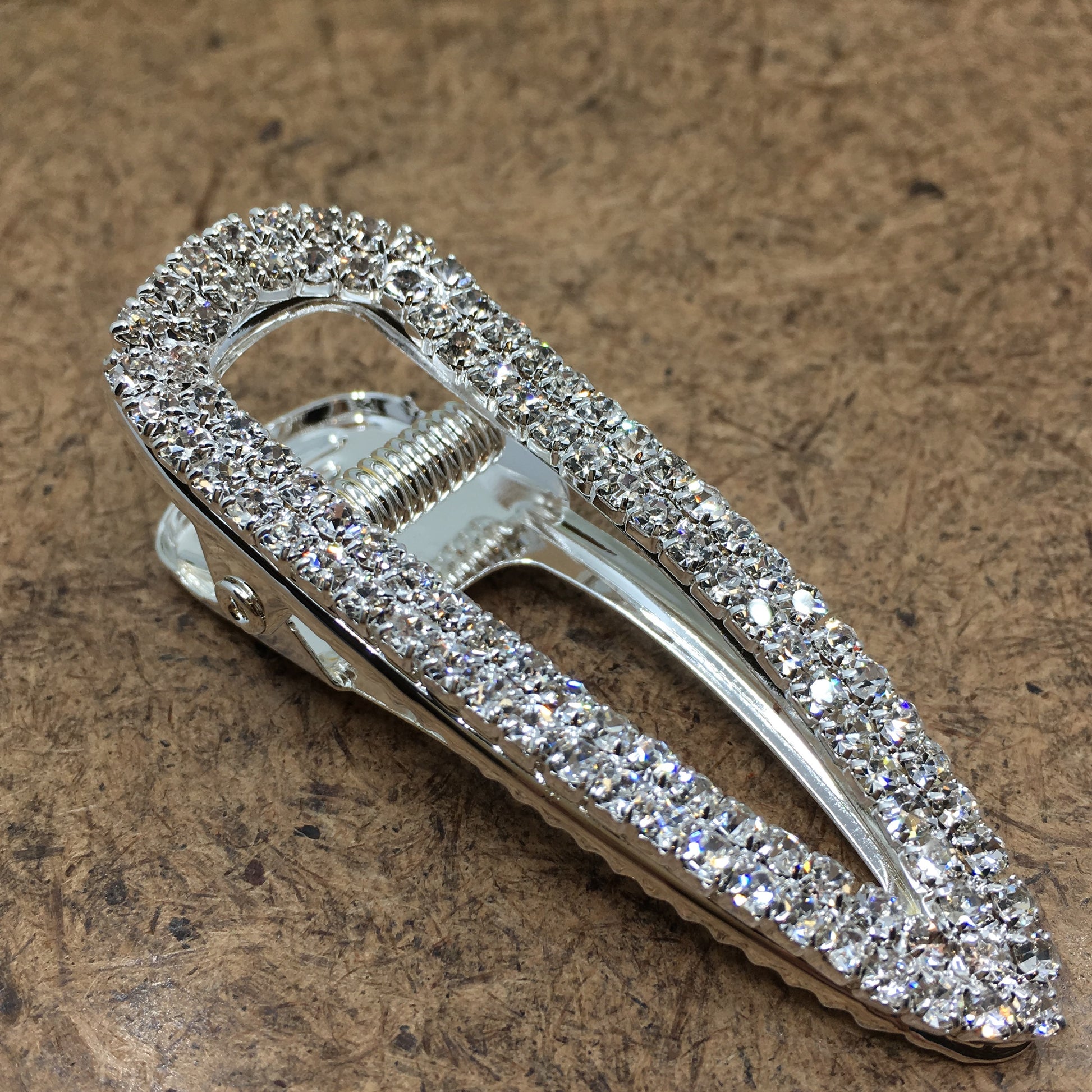 Silver Crystal Rhinestone Stud Hair Clips | Bellaire Wholesale