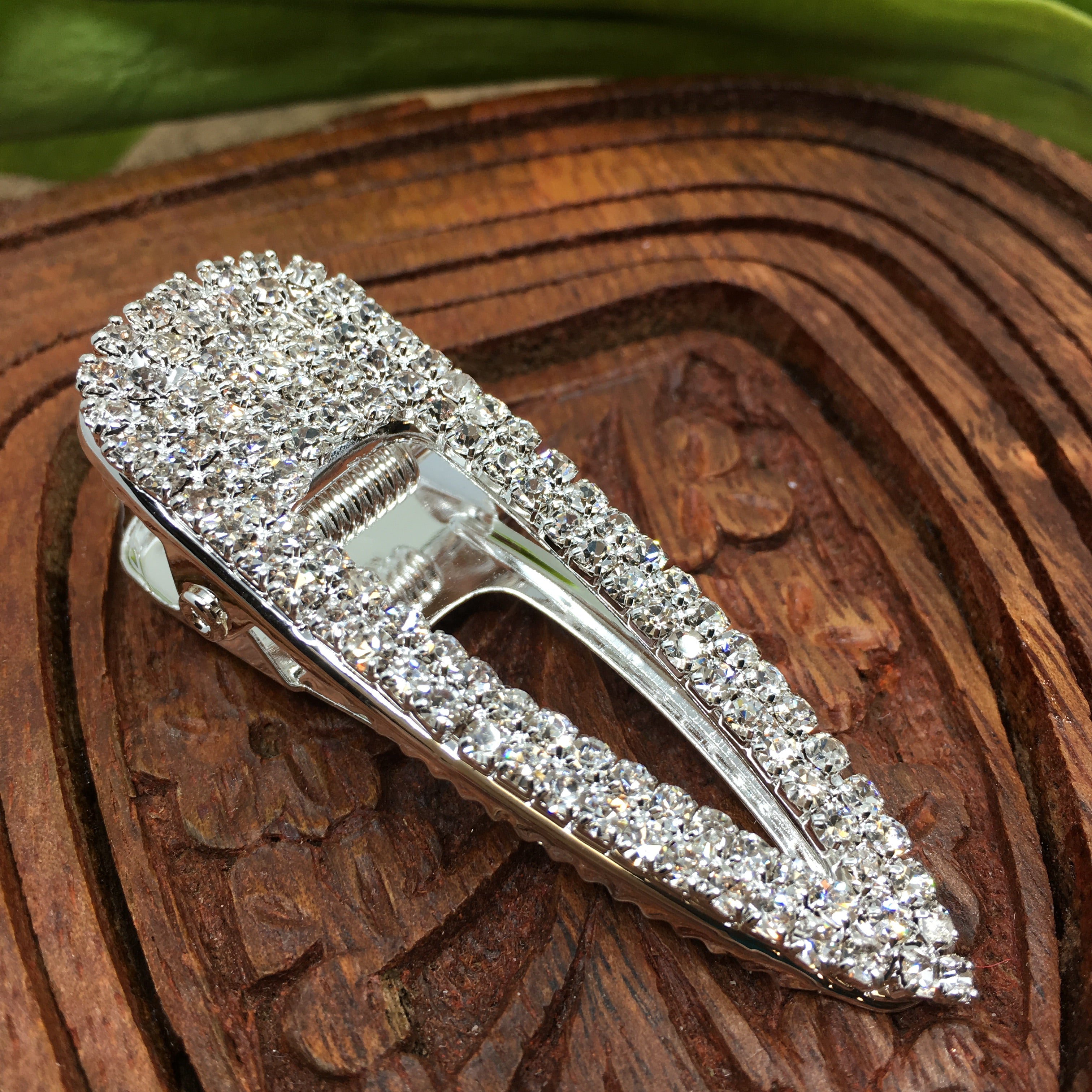 Silver Crystal Rhinestone Stud Hair Clips | Bellaire Wholesale