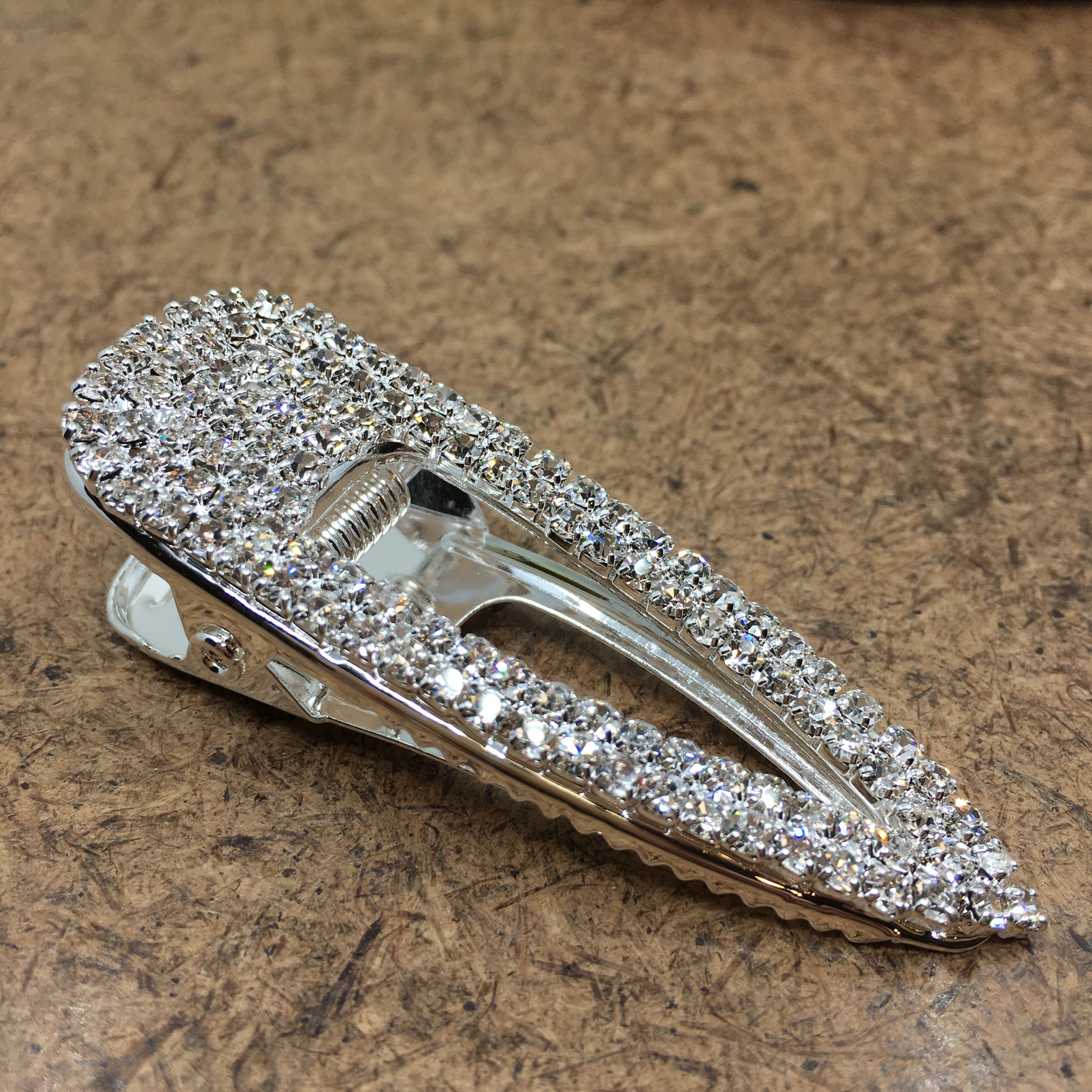 Silver Crystal Rhinestone Stud Hair Clips | Bellaire Wholesale